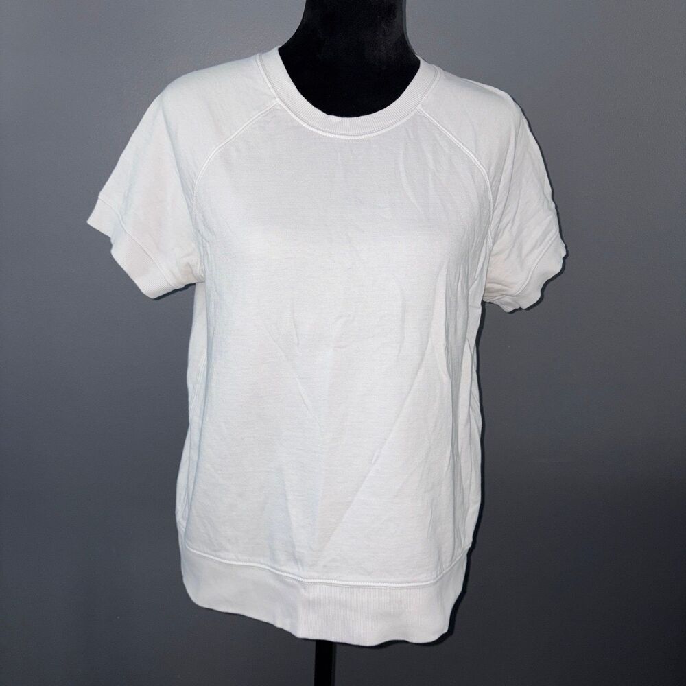 Athleta Crew Neck Pullover Short Sleeve Top Womens Medium White
